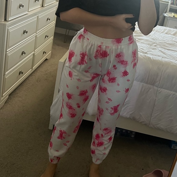 Missguided Pants - Pin Tie Dye Sweat Pants